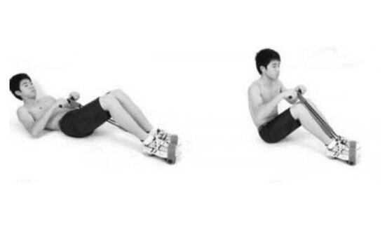 Of exhaling simultaneously lift the upper body and bend your legs in the knees